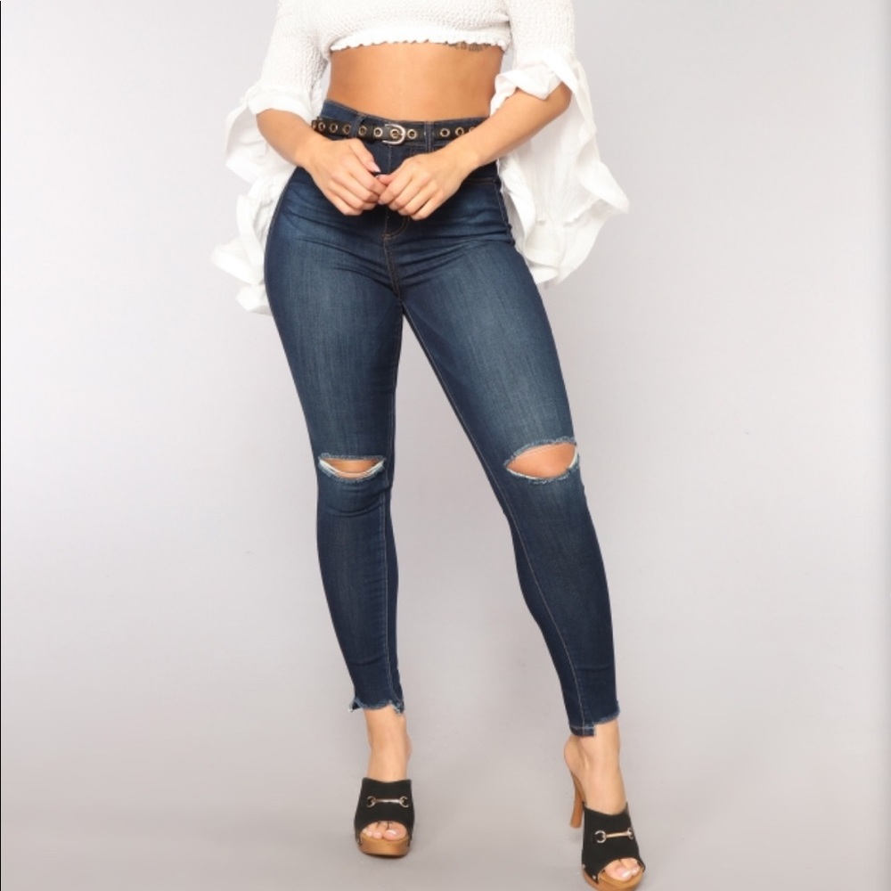 High rise skinny jeans